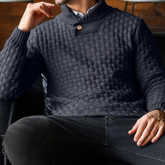 🔈🔈LETZTER TAG DER AKTION – 60 % RABATT 🔥Herren Pullover mit strukturiertem Stehkragen