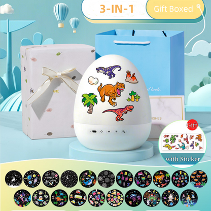 📢📢50% RABATT !!⏰ Dino-Ei-Nachtlicht-Projektor mit Musik – Timer, 360° drehbar – magisches Kinderzimmer! ✨