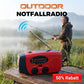 Solar-Kurbelradio für Notfall & Outdoor – Nie ohne Strom und Empfang! 🔦 Solar & Handkurbel, helle LED-Taschenlampe, USB-Notladung 🔋