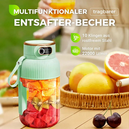 2-in-1-Entsafterbecher 🍹 Direkt nach dem Entsaften trinken. Großes Fassungsvermögen, digitales Display, Mehrklingen-Design. Tragbar und ein Must-have für Fitnessstudio und Outdoor-Aktivitäten 🏋️