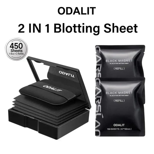 ✨️1 KAUFEN, 1 GRATIS✨️ Schwarzes Magnet-Ölbindemittel mit Puder für optimale Ölregulierung und Frische – 2-in-1-Blotting-Papier