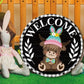 🐇FRÜHJAHR 2026 HOT SELLER💥Highland Cow Schild Austauschbares Willkommensschild mit Magneten Abnehmbare Hüte Niedliche Rinder zum Aufhängen