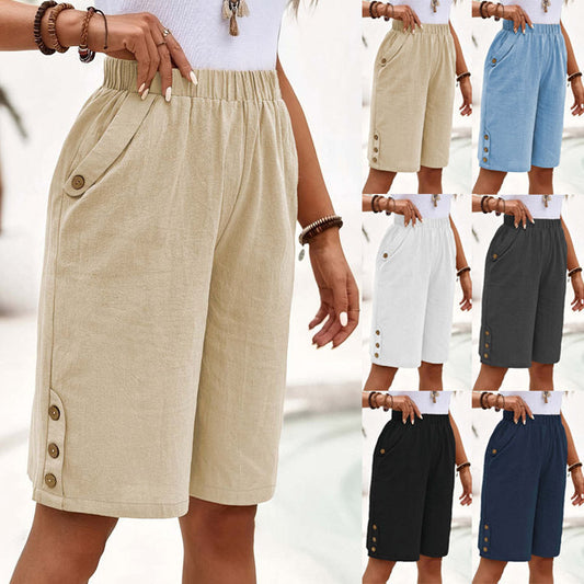 👖JETZT 50 % RABATT! 🌸Bequeme Caprihose für Damen mit elastischem Bund