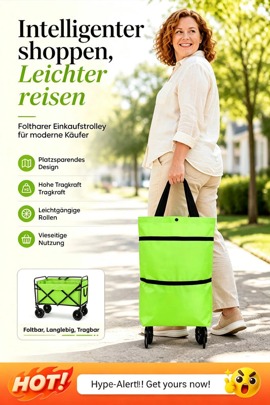 💥BEFRISTETES ANGEBOT – 50% RABATT!💥🛒🛍️2-in-1 Faltbarer Einkaufswagen🎁