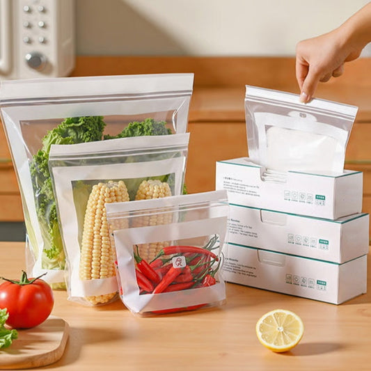 🥬❄️ JETZT 50 % RABATT! ✨ Lebensmittelbeutel in verschiedenen Formen – lange Beutel für Gemüse und verschiedene Größen für eine intelligentere Aufbewahrung im Kühlschrank 🥗
