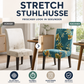 🛋️ Aktion: 2 für 1 – Universal-Stuhlbezug mit elastischem Stoff & Print – für Rückenlehne und Sitzfläche, waschbar & vielseitig für Esstisch & Wohnzimmer 🪑