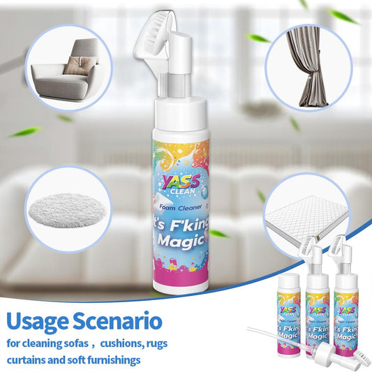 ⏳LETZTER TAG – 2 KAUFEN, 1 GRATIS!!💖Yass Clean Magic Schaumreiniger für Teppiche und Möbelbezüge – entfernt Flecken und Gerüche von Haustieren, inklusive Reinigungsbürste🧼🪄