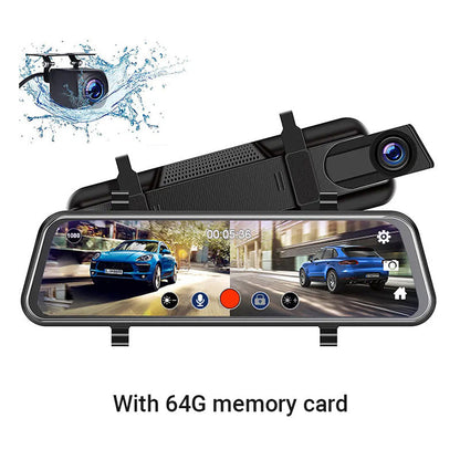 👁️10-Zoll-Rückfahrkamera & Dashcam mit vollem Touchscreen – 1080P HD-Nachtsicht, Dual-Objektiv – ideal für sicheres Fahren & Parken🚗📹