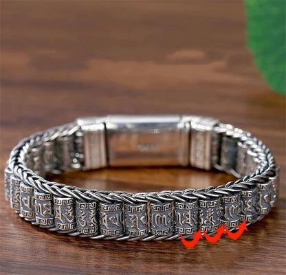 💎 60 % RABATT! 💎 Tibetisches Gebetsmühlen-Armband – 925er Sterlingsilber, Glücksbringer & Valentinstagsgeschenk