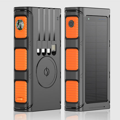 🔥Tragbare Solar-Powerbank mit integriertem Ladekabel