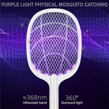 🔦 2-in-1-Mückenklatsche | ·3000 V Hochspannung·Standfuß ohne Handgriff | Für zu Hause/Küche/Terrasse/Camping