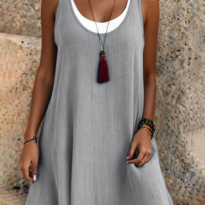 ⏰LETZTER TAG DES SALE – 50 % RABATT💃Lässiges, locker sitzendes, ärmelloses, zweiteiliges Tank-Kleid für Damen