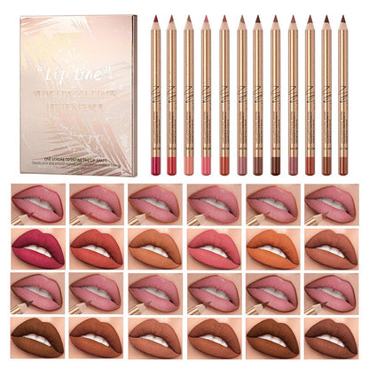 👄 50 % RABATT! 💄 12-teiliges Set mit wischfesten Liplinern – langanhaltend, cremig und wasserfest – perfekt für den Alltag oder professionelles Make-up 🎨