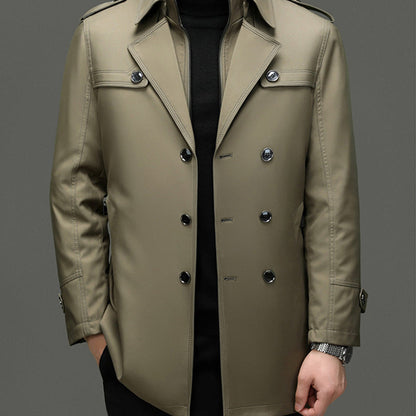🔥55% Rabatt🔥Mittellanger Trenchcoat für Herren mit herausnehmbarem Innenfutter