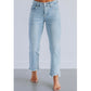 Retro-Schlagjeans für Damen ✨🔥 Hochgeschnitten + Leicht ausgestellt + Ausgefranste Kanten, Stretchmaterial, bequem und uneingeschränkt 📏