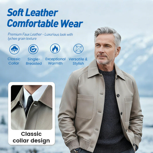 🧥 60% RABATT! ✨ 2025 Maßgeschneiderte Herrenjacke aus Kunstleder – Hochwertige Verarbeitung, Klassischer Schnitt & Atmungsaktives Tragegefühl 💎📦