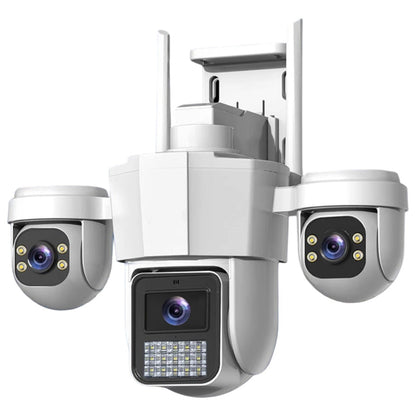 👁️ Drei-Augen-Panoramaansicht, kein toter Winkel | Intelligente 360°-PTZ-Sicherheitskamera 🚀