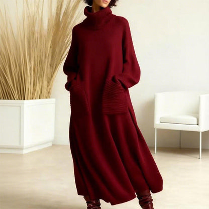 ✨️LETZTER TAG - 60% RABATT⏰ Damen-Strickkleid mit Rollkragen und langen Ärmeln