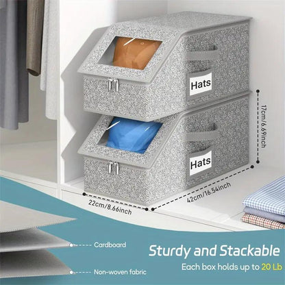 🧢60 % RABATT! 🎉 Stapelbare Aufbewahrungsboxen für Kappen – platzsparend, staubdicht & mit transparenten Seiten 📦📦
