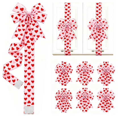 Selbstklebende Rückseite, große 3D-Schleife ❤️ Elegantes herzförmiges Band | Leicht abzureißen und aufzukleben ✨ Ein Muss für die Weihnachtsdekoration