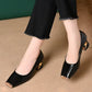 👠 Damen-Pumps mit Schlangenmuster und Blockabsatz – Quadratische Zehenpartie, Metallakzente & ganztägiger Tragekomfort ✨