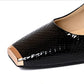 👠 Damen-Pumps mit Schlangenmuster und Blockabsatz – Quadratische Zehenpartie, Metallakzente & ganztägiger Tragekomfort ✨