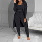 💃LETZTER TAG IM ANGEBOT – 60 % RABATT🔥Lässiges 3-teiliges Strickset – Cropped Top, Cardigan & Hose💞
