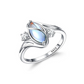 ✨💍60 % RABATT 🔥 Geometrischer ovaler Mondsteinring mit Zirkonia-Akzenten – Mystisch, funkelnd und zeitlos elegant! 🌙✨