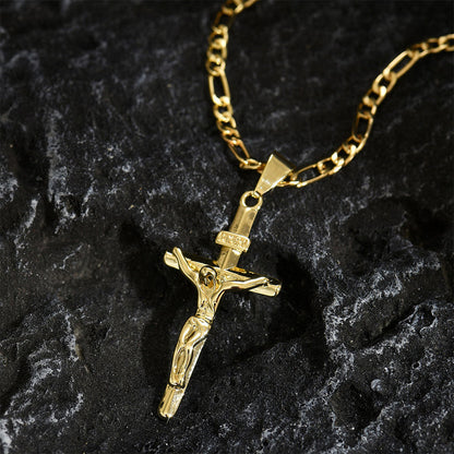 ✝️ 60% RABATT! ✨ Herren Kreuz-Kette – Goldfarben, Robustes Kettchen & Schlichter Anhänger 💛