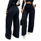 🌸Letzter Tag des Sonderangebots – 60 % Rabatt💕 Damen-Hose mit hohem Bund, weitem Bein und einfarbigem Bein