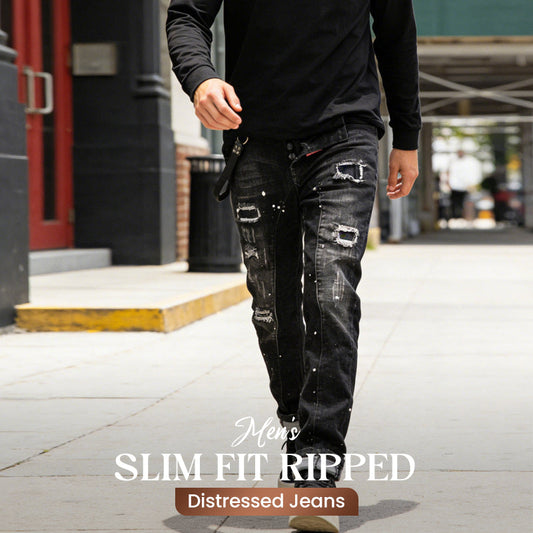🔈🔈HEISSE NEUE PRODUKTE - 60% RABATT👖 Herren Slim Fit Jeans mit Rissen und Used-Look