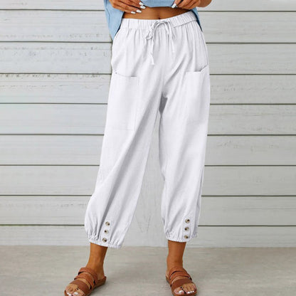 💓60 % RABATT!💞 Weite, gerade geschnittene Damenhose – Atmungsaktive Baumwolle & Leinen, schmeichelhafte Passform & praktische Taschen 👖