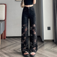 💜 LETZTER TAG – 60 % RABATT 💜 Damen-Hose mit Strass-Print und Cut-Outs