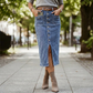 🔈🔈JETZT 60 % RABATT👗Jeansrock mit hoher Taille und Knopfleiste