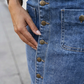 🔈🔈JETZT 60 % RABATT👗Jeansrock mit hoher Taille und Knopfleiste