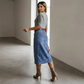 🔈🔈JETZT 60 % RABATT👗Jeansrock mit hoher Taille und Knopfleiste