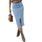 🔈🔈JETZT 60 % RABATT👗Jeansrock mit hoher Taille und Knopfleiste