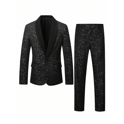 🔈🔈NEU EINGETROFFEN 2026 – 60 % RABATT!!! 🧥👖 Schwarzer Herren-Smoking mit Glitzer