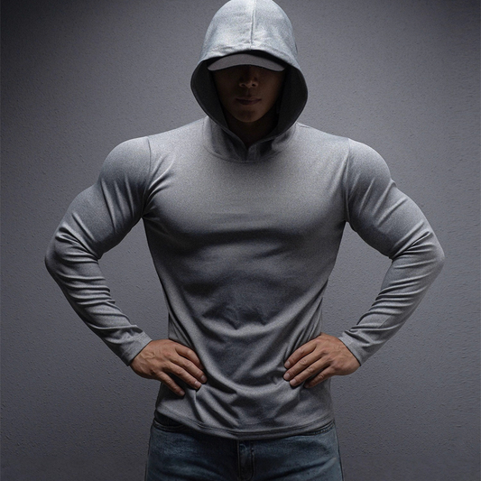 🔥NEUES MODELL 2026 – 60 % RABATT 💪 Stretch-Fit-Fitness-Hoodie mit langen Ärmeln für Herren
