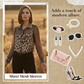 👚60 % RABATT! 🐆 Damenbluse mit Leopardenmuster und kontrastierendem Mesh – Langärmlig, figurbetont und perfekt für Büro und Abend ✨
