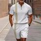 🔥60% RABATT🔥 Herren-Set: Hemd und Shorts mit Viertelreißverschluss
