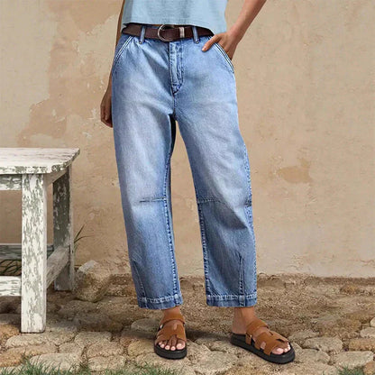 🌟 Weite Jeansshorts für Damen mit hoher Taille – Beinverlängernd & Vintage-Waschung – Lässige, verkürzte Hose – perfekt für den Sommer, den Strand oder einen freien Tag 👒
