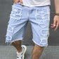 🔥Jetzt 60 % reduziert!🔥 Herren-Jeansshorts mit Rissen und Fransen