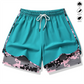 🏃‍60 % RABATT AUF 2-IN-1-SPORTSHORTS! 🔥 Atmungsaktives Material, Camouflage-Futter & Taschen für Damen 🏃‍♀️✨