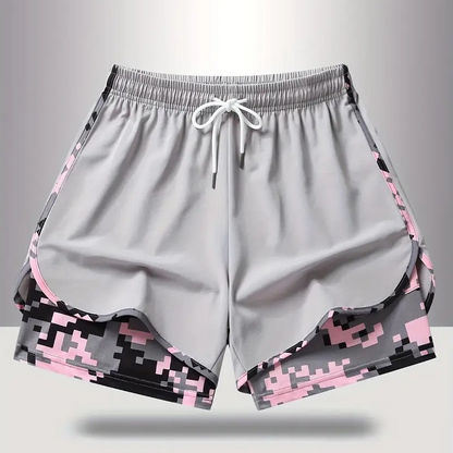 🏃‍60 % RABATT AUF 2-IN-1-SPORTSHORTS! 🔥 Atmungsaktives Material, Camouflage-Futter & Taschen für Damen 🏃‍♀️✨