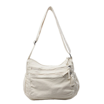 Canvas-Tasche mit mehreren Fächern 🎒 Leicht und strapazierfähig, verstellbarer Schultergurt, kann als Schulter- oder Umhängetasche getragen werden 👜