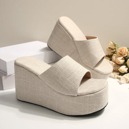 Sandalen mit optischer Verlängerung 👡 Zum Hineinschlüpfen, dicke Sohle für längere Beine, rutschfeste Oberfläche, ganztägiger Tragekomfort, perfekt für den Sommer ☀️