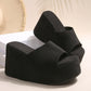 Sandalen mit optischer Verlängerung 👡 Zum Hineinschlüpfen, dicke Sohle für längere Beine, rutschfeste Oberfläche, ganztägiger Tragekomfort, perfekt für den Sommer ☀️
