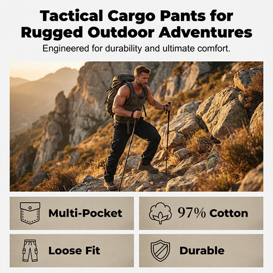 👖60% RABATT! ⚡ Taktische Cargo-Hose für Männer – Gerader Schnitt, Atmungsaktive Premium-Baumwolle & Praktische Taschen Für Arbeit, Reise & Alltag 🎒