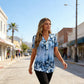 👚 60% RABATT! 🌸 Elegantes Damen-Kurzarmoberteil mit Blumendruck – Leichter Stoff, Romantisches Design & Perfekt Für Warme Tage ☀️
